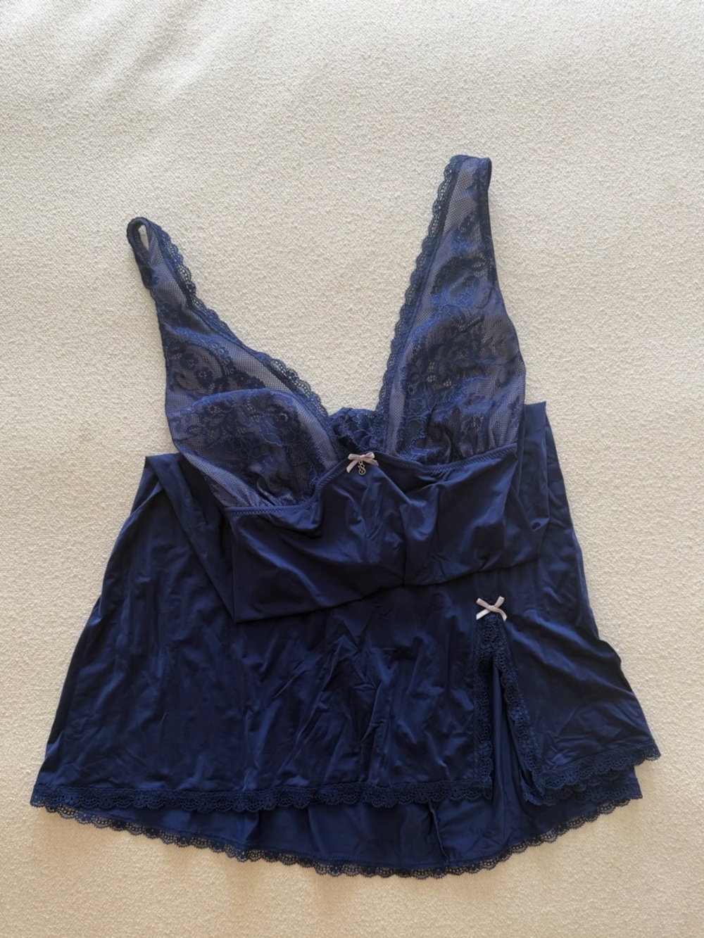 Victoria's Secret Navy Lace Chemise with Lace Cups